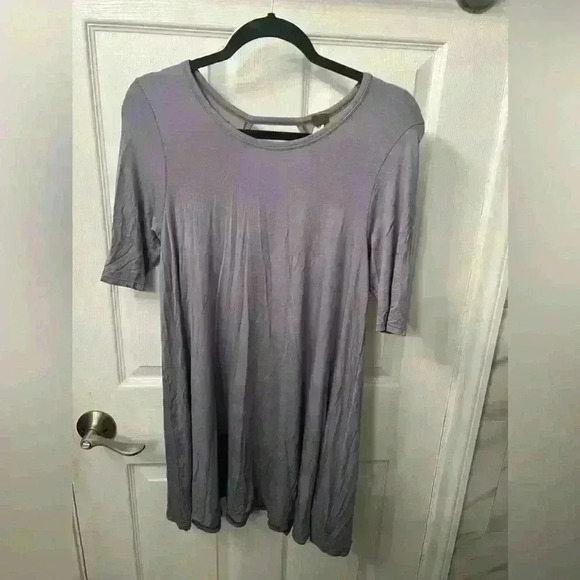 We The Free Free People Lavender Short Sleeved Open Back Swing Long Tunic Sz Med - Picture 1 of 7